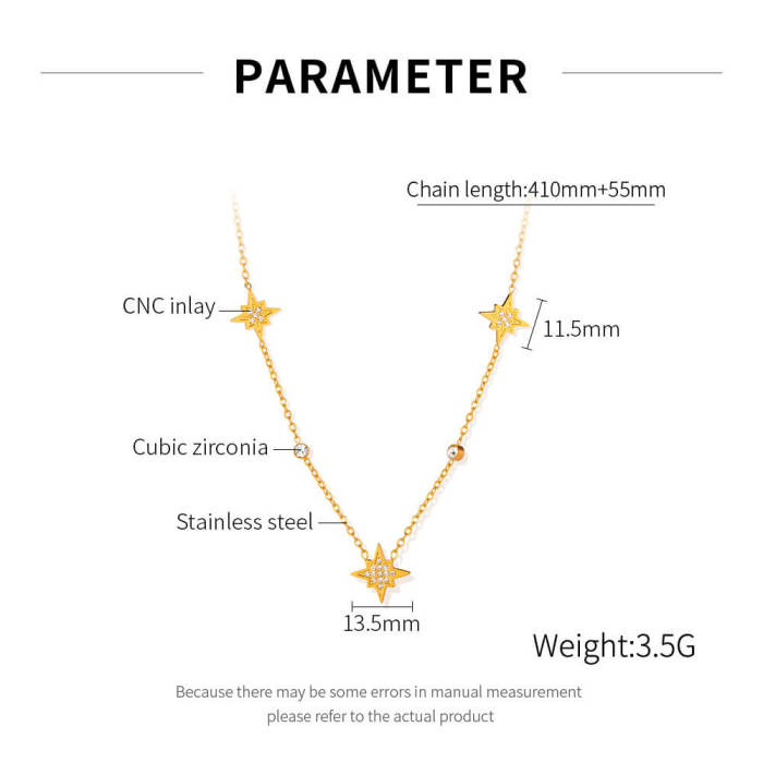 Wholesale Stainless Steel Stars Necklace