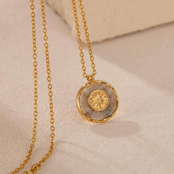 Wholesale Stainless Steel Natural Stone Necklace