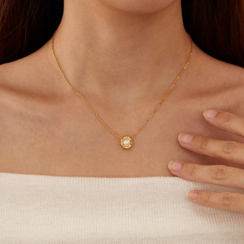 Wholesale Stainless Steel Pearls Clavicle Necklace