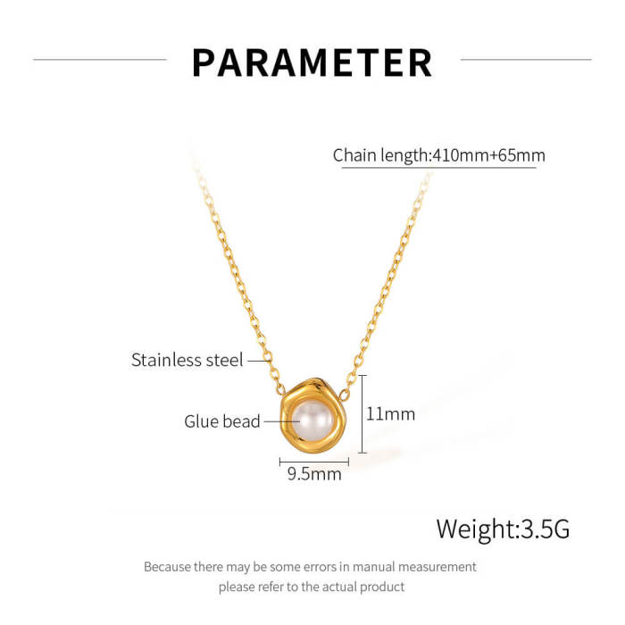Wholesale Stainless Steel Pearls Clavicle Necklace