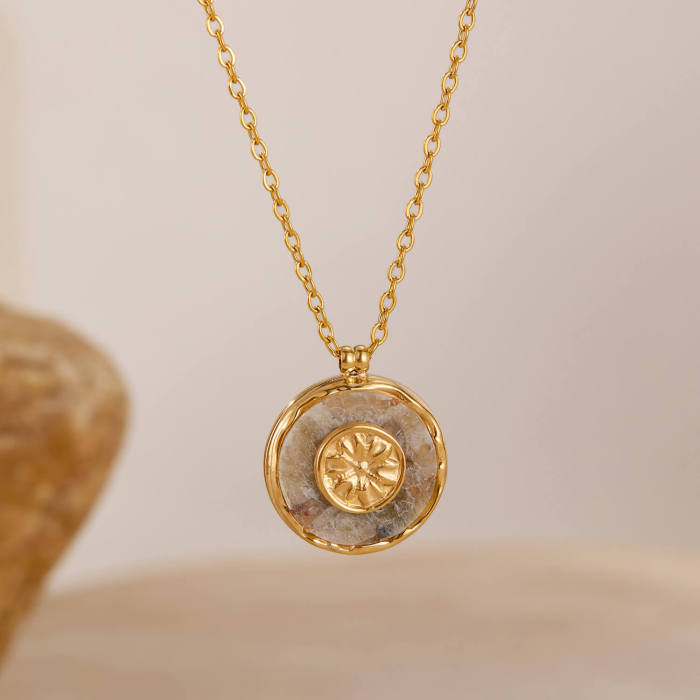 Wholesale Stainless Steel Natural Stone Necklace