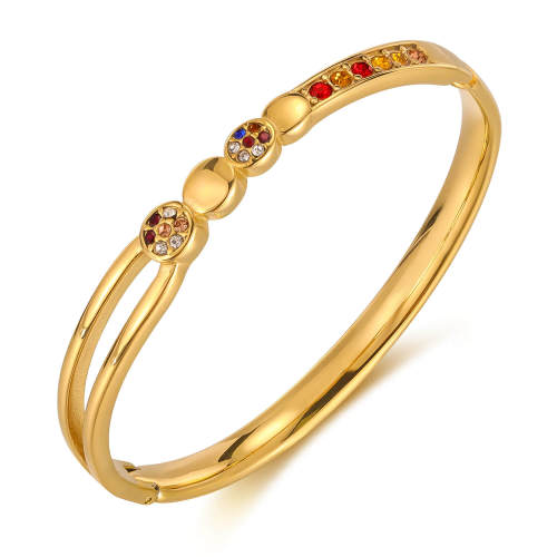 Wholesale Stainless Steel Colored CZ Bangle