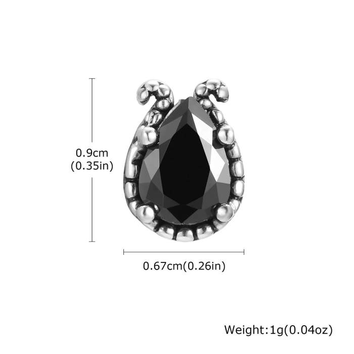 Wholesale Stainless Steel Black Zirconia Earrings
