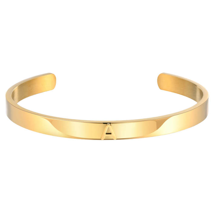 Wholesale Stainless Steel Glossy Letter Open Bangle