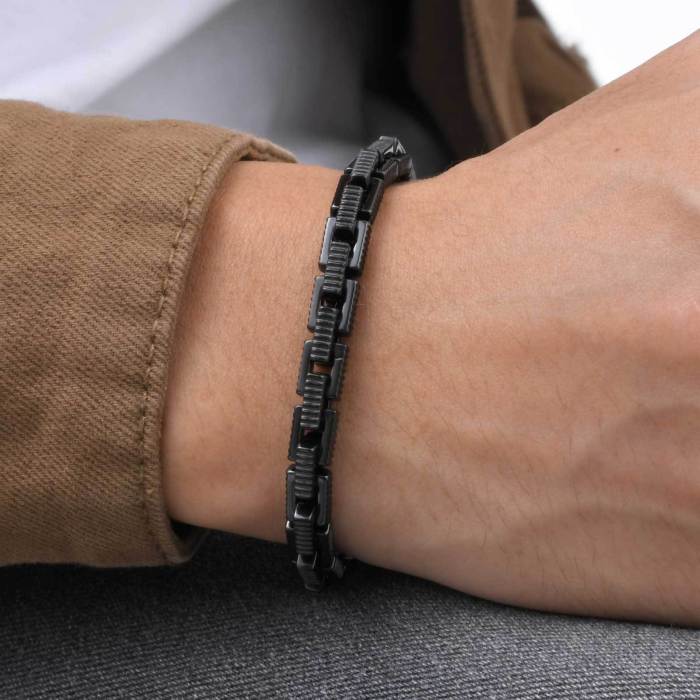 Wholesale Stainless Steel Black Handmade Bracelet