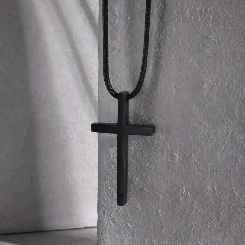 Wholesale Black Stainless Steel Cross Necklace