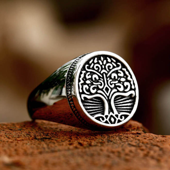 Wholesale Stainless Steel Nordic Tree of Life Ring