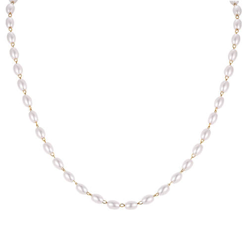 Wholesale Stainless Steel Imitation Pearl Necklace