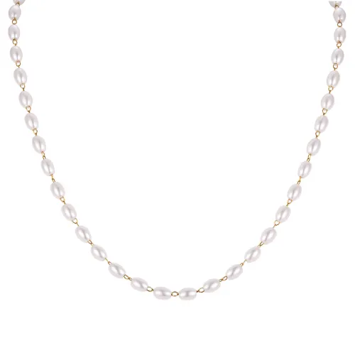Wholesale Stainless Steel Imitation Pearl Necklace
