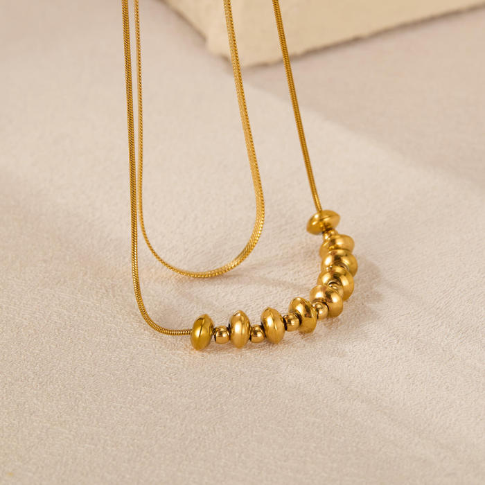 Wholesale Stainless Steel Double Layered Necklace