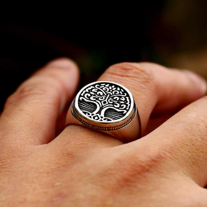 Wholesale Stainless Steel Nordic Tree of Life Ring