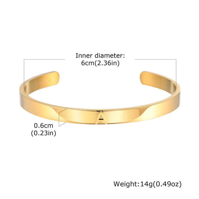 Wholesale Stainless Steel Glossy Letter Open Bangle