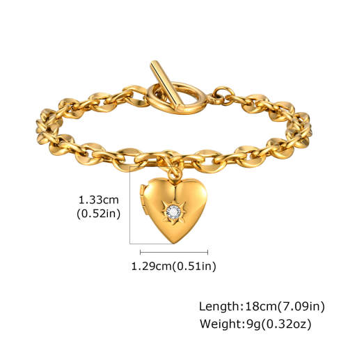 Wholesale Stainless Steel Chain Bracelet with Heart