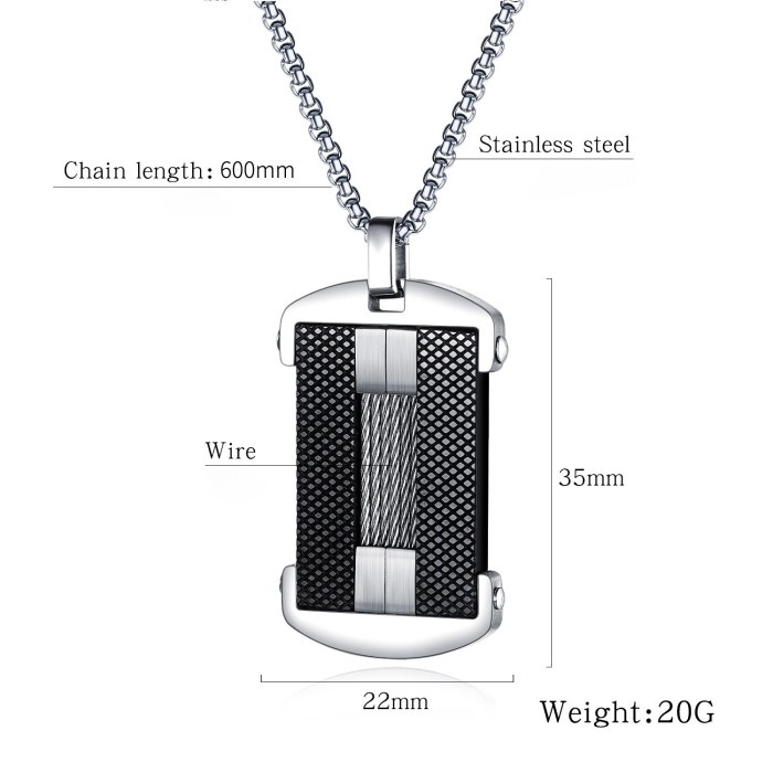 Wholesale Stainless Steel Fashion Wire Dog Tag Pendant
