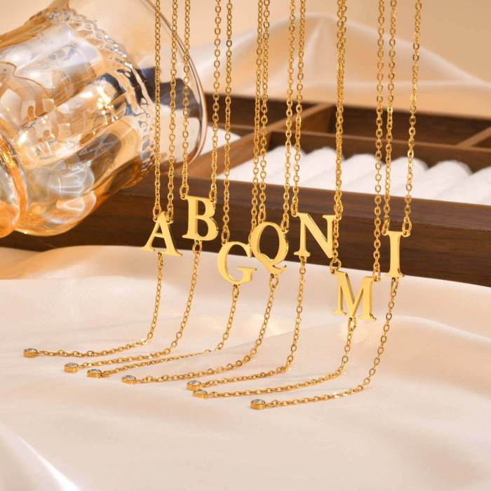 Wholesale Stainless Steel Initial Necklace