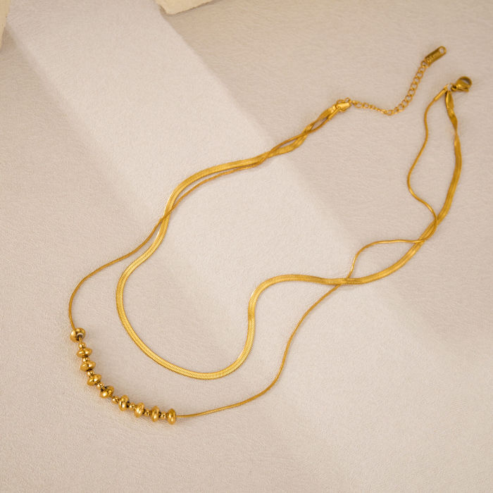 Wholesale Stainless Steel Double Layered Necklace