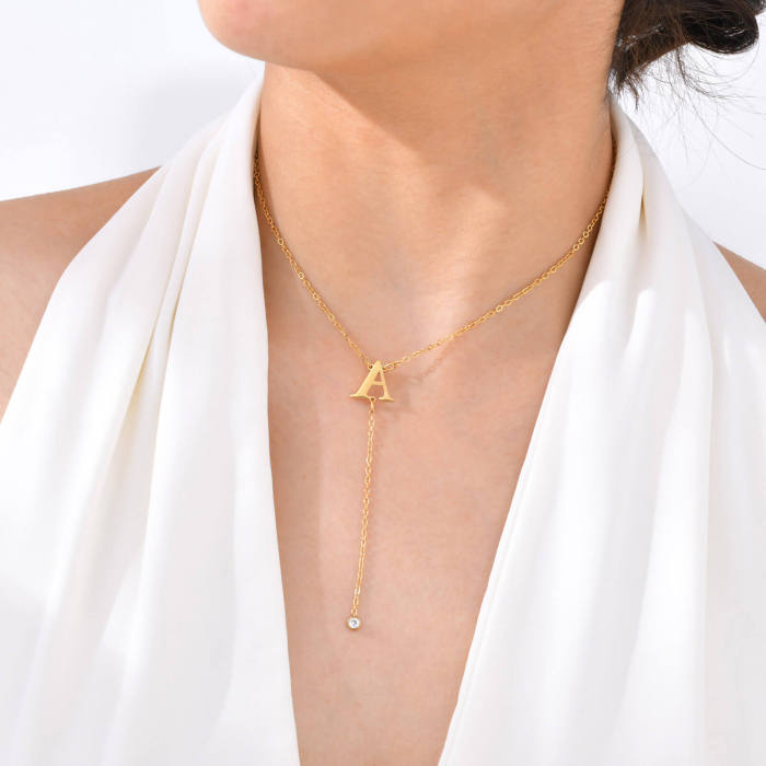 Wholesale Stainless Steel Initial Necklace