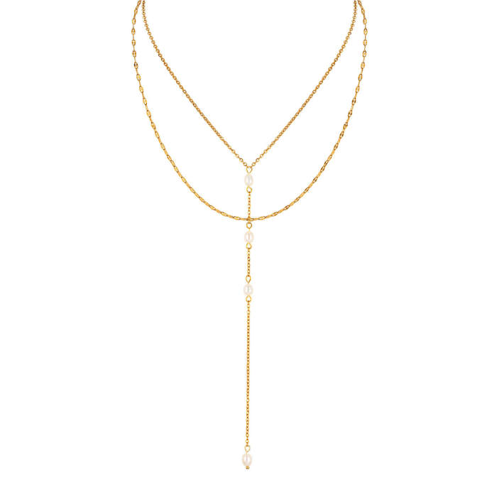 Wholesale Stainless Steel Imitation Pearl Necklace