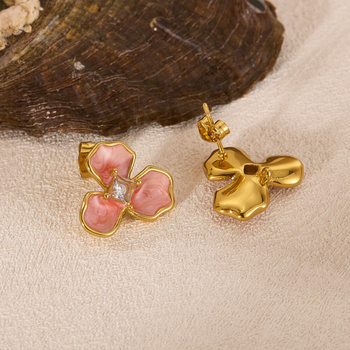 Wholesale Stainless Steel Floral Earrings