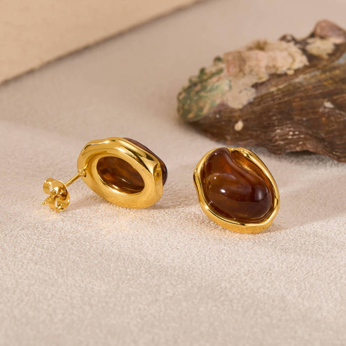 Wholesale Stainless Steel Resin Earrings
