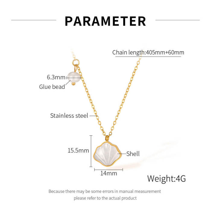 Wholesale Stainless Steel Seashell Pearl Necklace