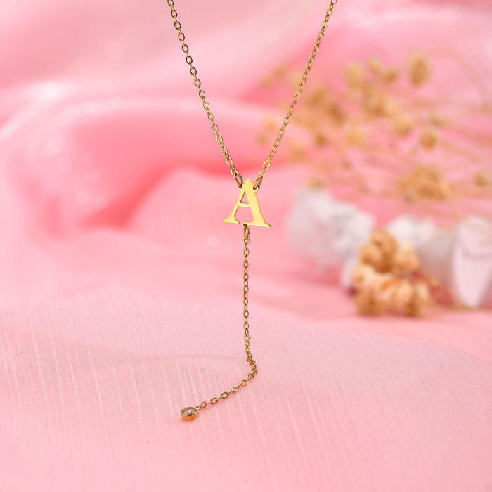 Wholesale Stainless Steel Initial Necklace