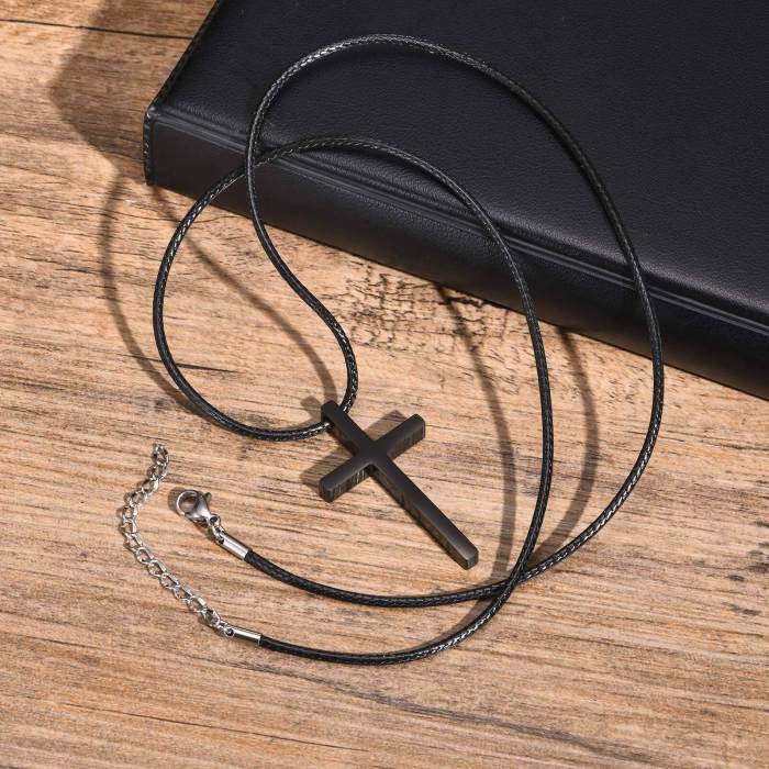 Wholesale Black Stainless Steel Cross Necklace