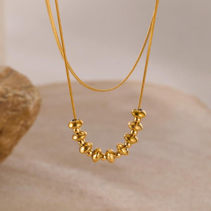 Wholesale Stainless Steel Double Layered Necklace