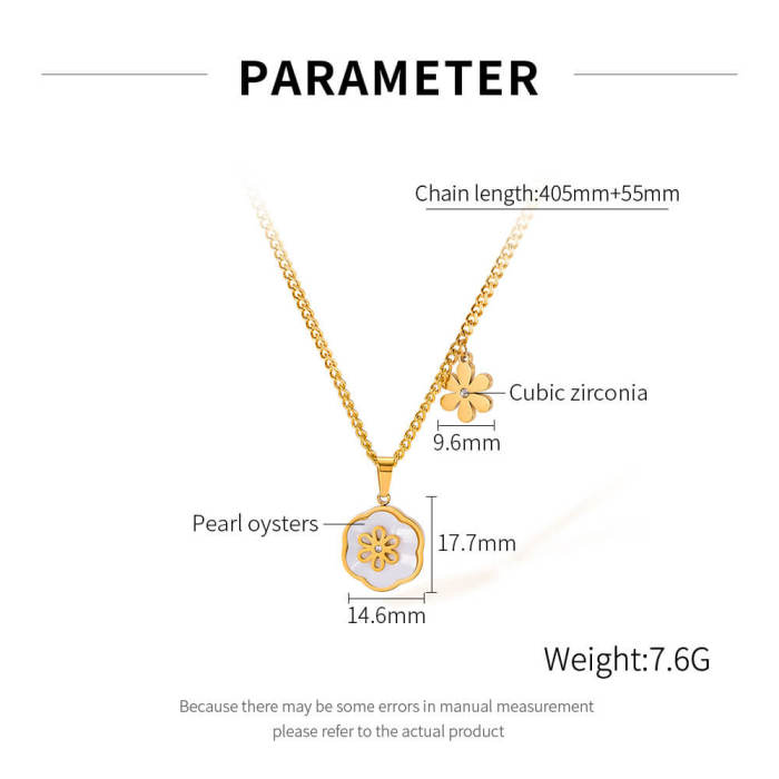 Wholesale Stainless Steel Shell Flower Necklace
