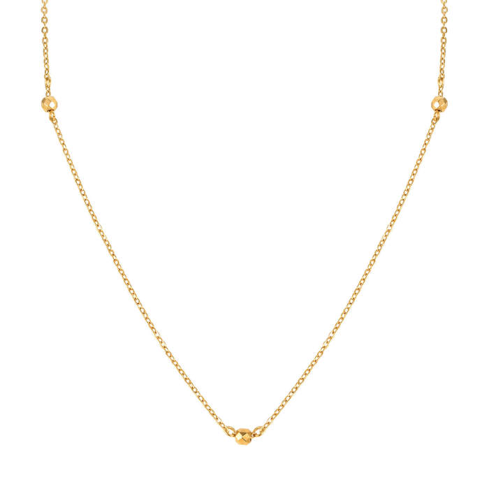 Wholesale Stainless Steel Chain Necklace with 3 Beads