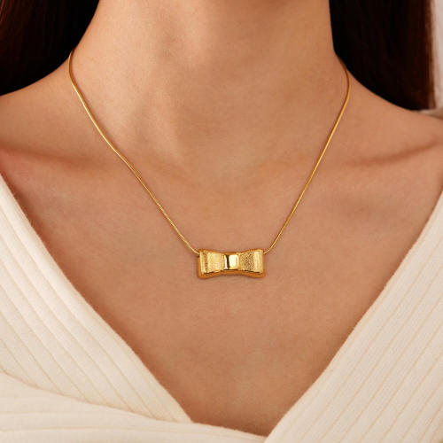 Wholesale Stainless Steel Ribbon Necklace