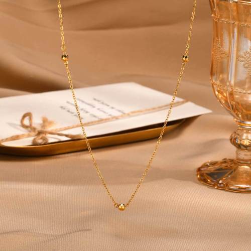 Wholesale Stainless Steel Chain Necklace with 3 Beads