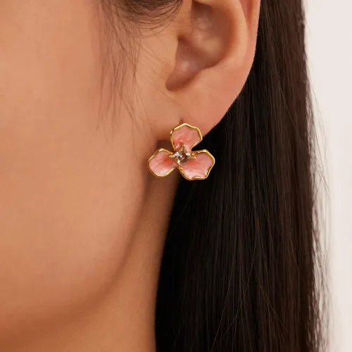 Wholesale Stainless Steel Floral Earrings