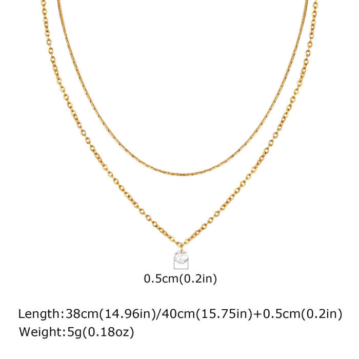 Wholesale Stainless Steel Double Layer Chain Necklace