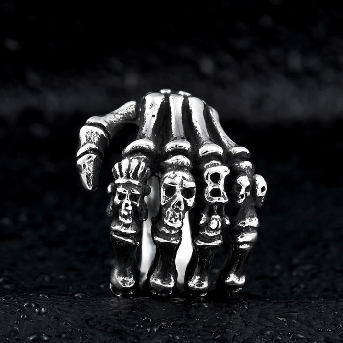 Wholesale Stainless Steel Hand Bone Ring