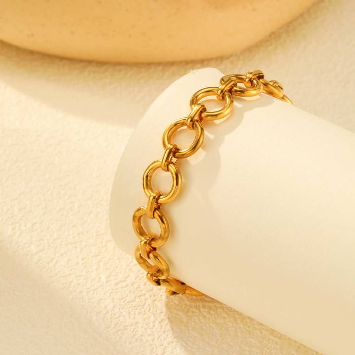 Wholesale Stainless steel Ring Chain bracelet