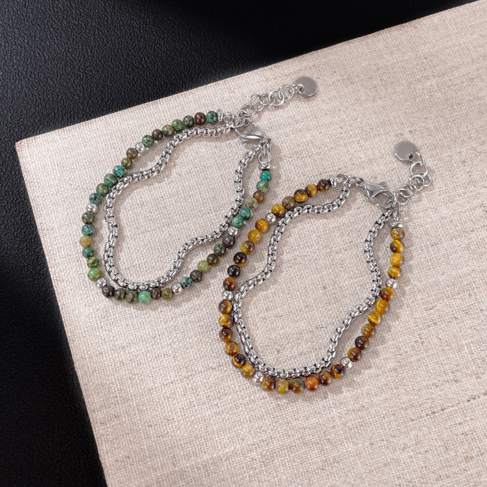 CWholesale Stainless Steel Natural Stone Bracelets
