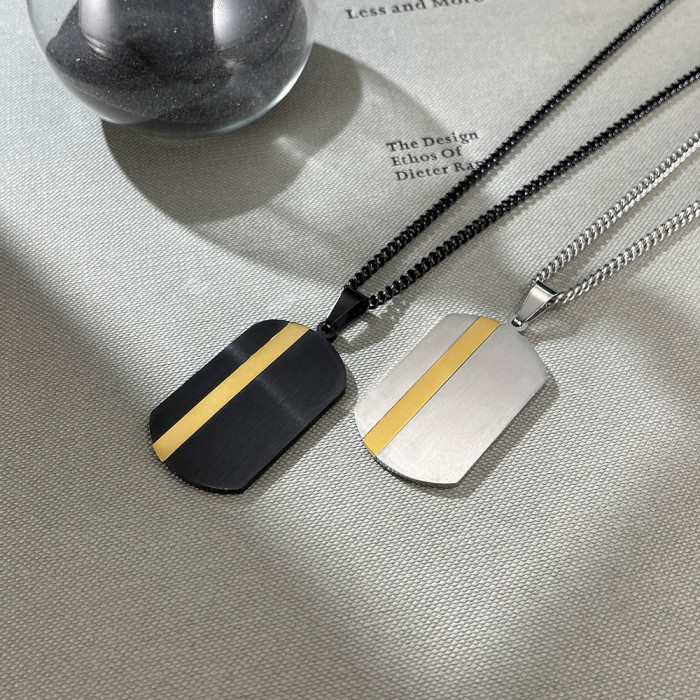 Wholesale Stainless Steel Minimalist Military Pendant