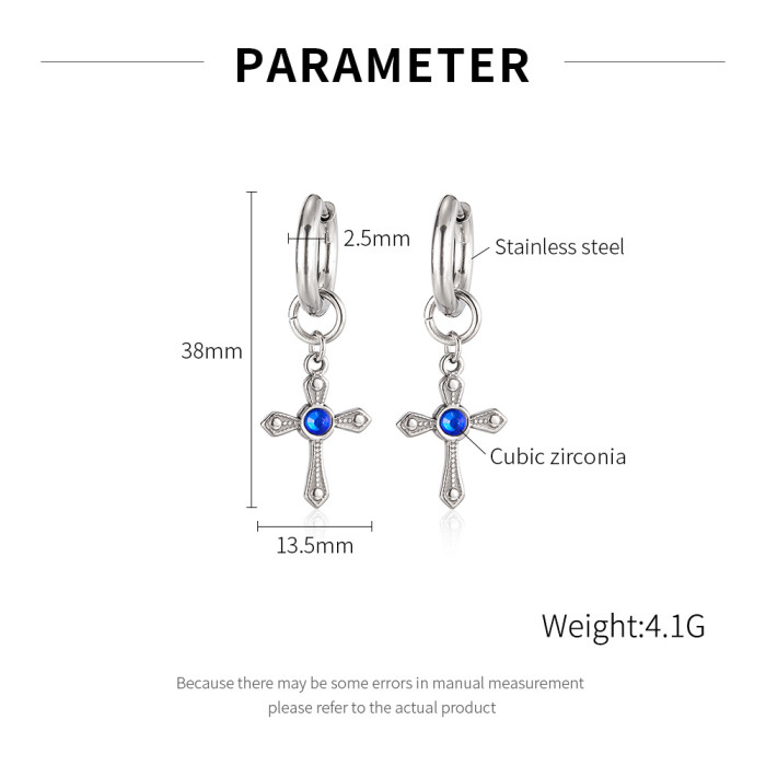 Wholesale Stainless Steel Cross Hoop Earrings