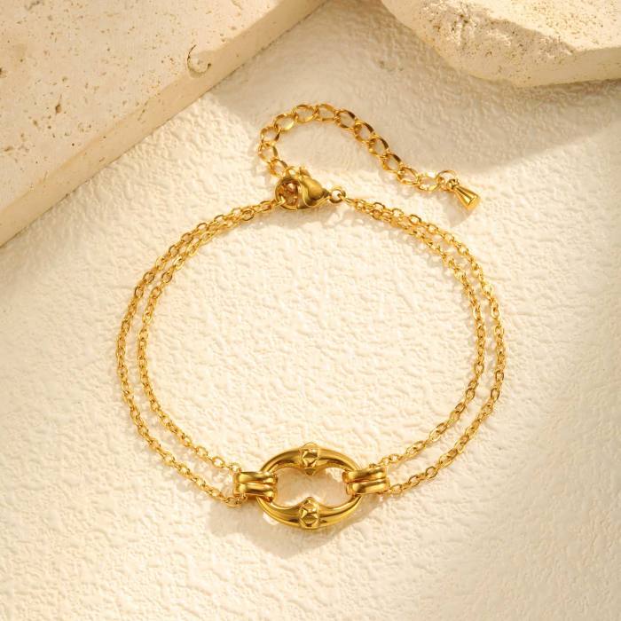 Wholesale Stainless Steel Double Layer Bracelet