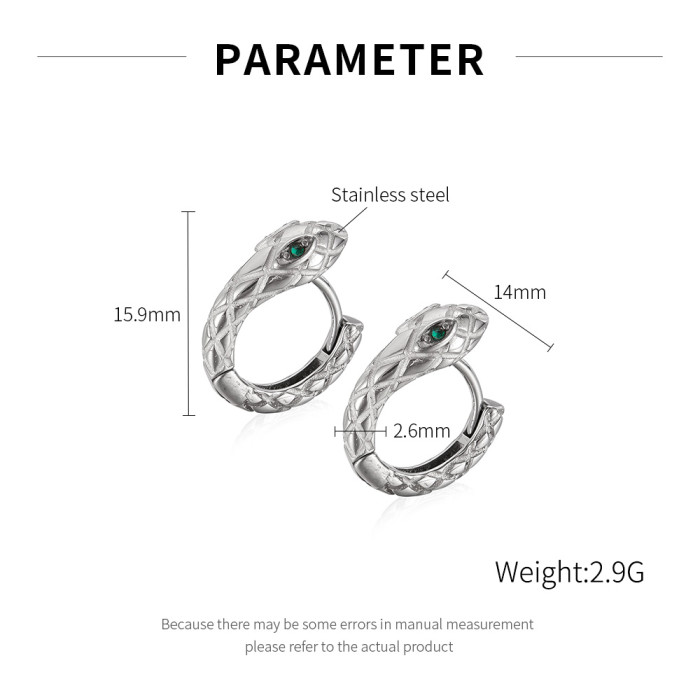 Wholesale Stainless Steel Snake Hoop Earrings