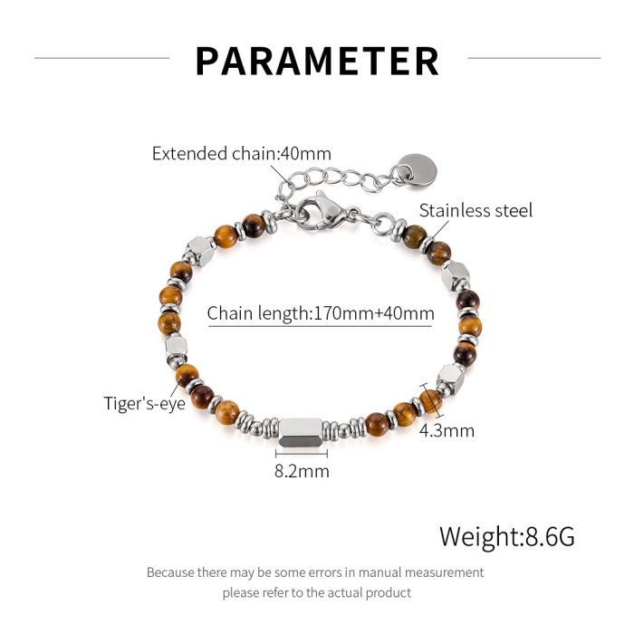 Wholesale Stainless Steel Creative Natural Stone Bracelet