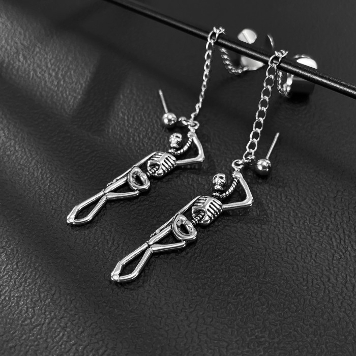 Wholesale Stainless Steel Skull Earrings Clip
