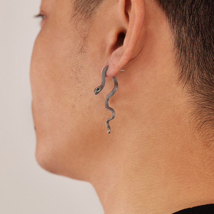 Wholesale Stainless Steel Trendy Snake Earrings