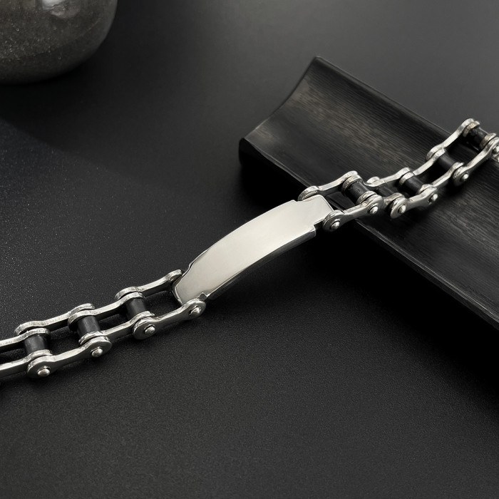 Wholesale Stainless Steel Blank Biker Chain Bracelet