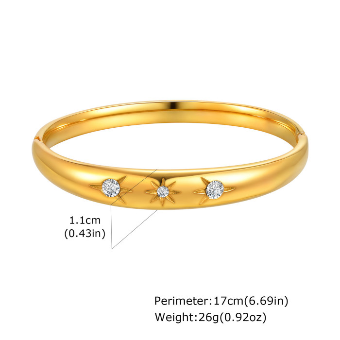 Wholesale Stainless Steel Zirconia Openable Bangle