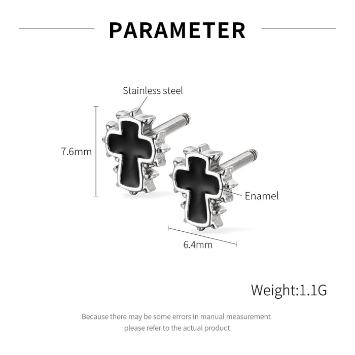 Wholesale Stainless Steel Cross Stud Earrings