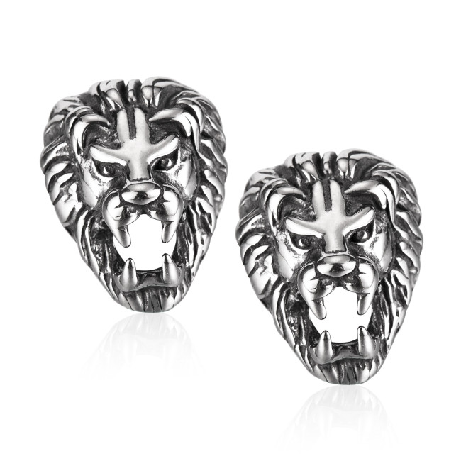 Wholesale Stainless Steel Lion Head Earrings