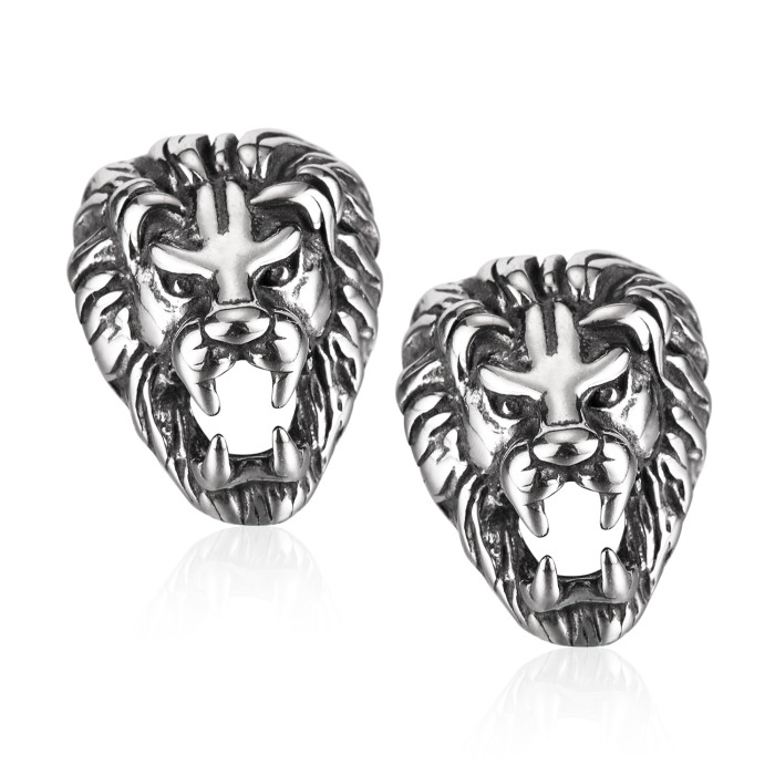 Wholesale Stainless Steel Lion Head Earrings