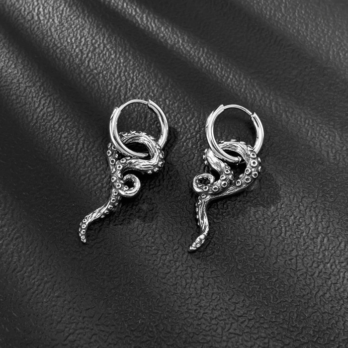 Wholesale Stainless Steel Octopus Beard Earrings